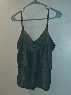 O'Neill Women's Gray Crochet Trim Cami Top - Lightweight Tank Sz Small